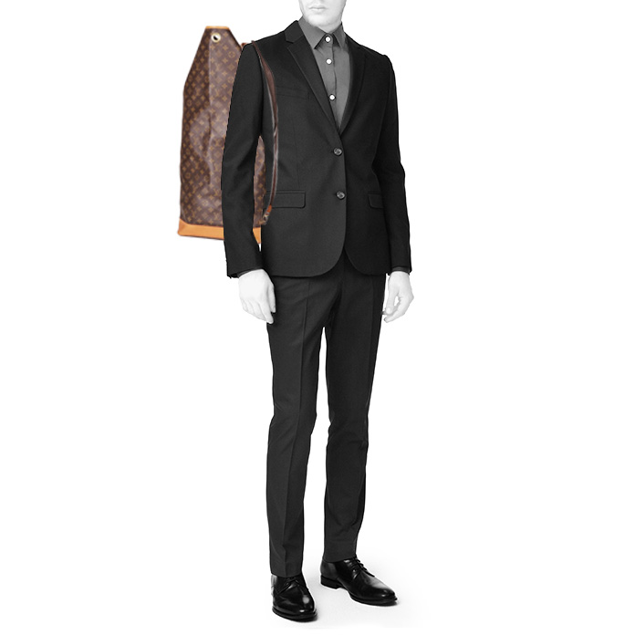 Louis Vuitton  Marin travel bag  in brown monogram canvas  and natural leather - Detail D1