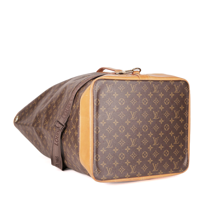 Louis Vuitton  Marin travel bag  in brown monogram canvas  and natural leather - Detail D5