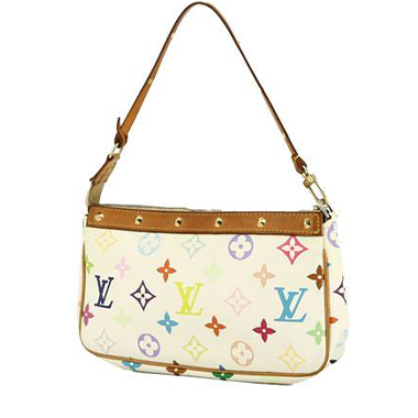 borsa louis vuitton editions limitees in tela monogram multicolore bianca e  pelle naturale