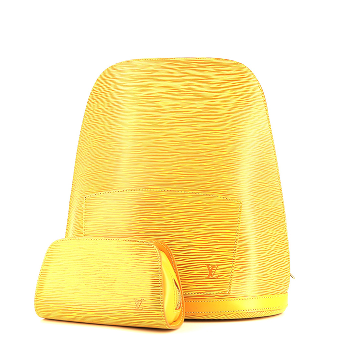 Sac à dos Louis Vuitton  Gobelins - Backpack en cuir épi jaune - Detail D2