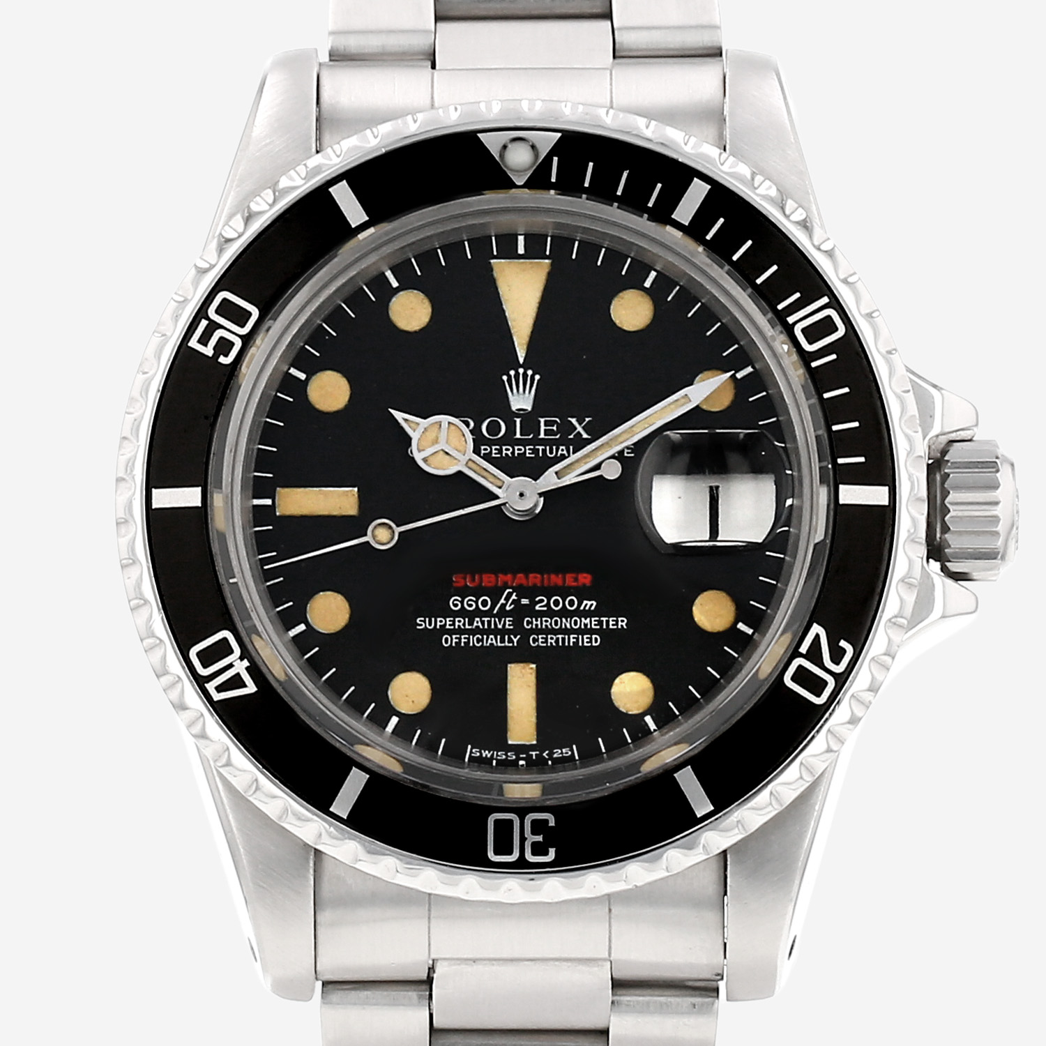 Rolex Submariner Date in stainless steel Ref: 1680 "Red" Circa 1972 - Dial Mark IV