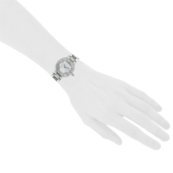 Cartier Must 21  in stainless steel Ref: Cartier - 1340  Circa 1990 - Detail D1