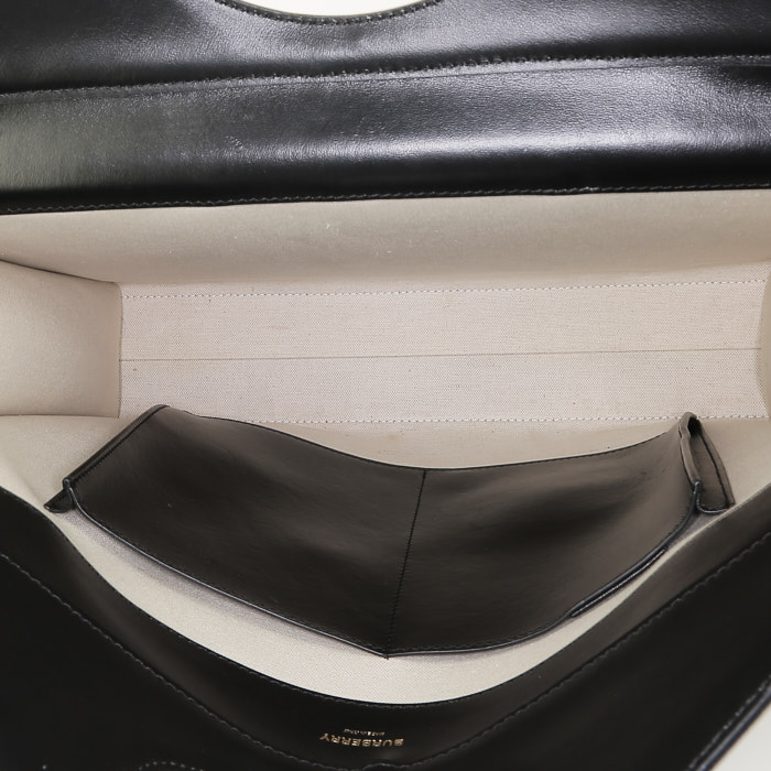 Borsa Burberry  Pocket in tela intrecciata beige nera e rossa e pelle nera - Detail D3