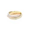 Cartier Trinity small model ring in 3 golds and diamonds - 360 thumbnail