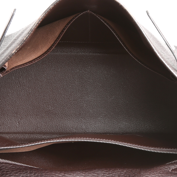 Sac à main Hermès  Kelly 32 cm en cuir Fjord marron - Detail D3