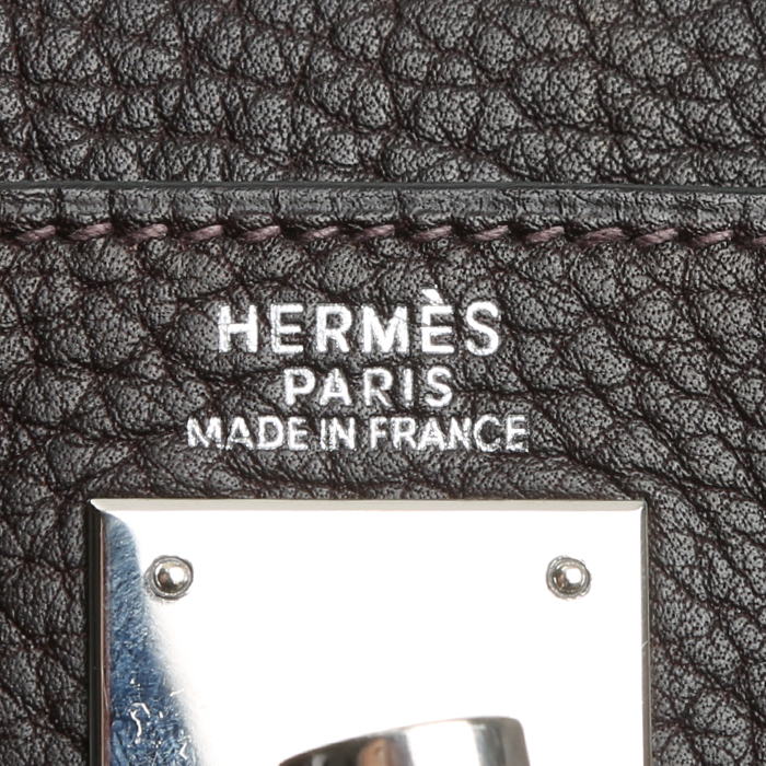 Borsa Hermès  Kelly 32 cm in pelle Fjord marrone - Detail D4