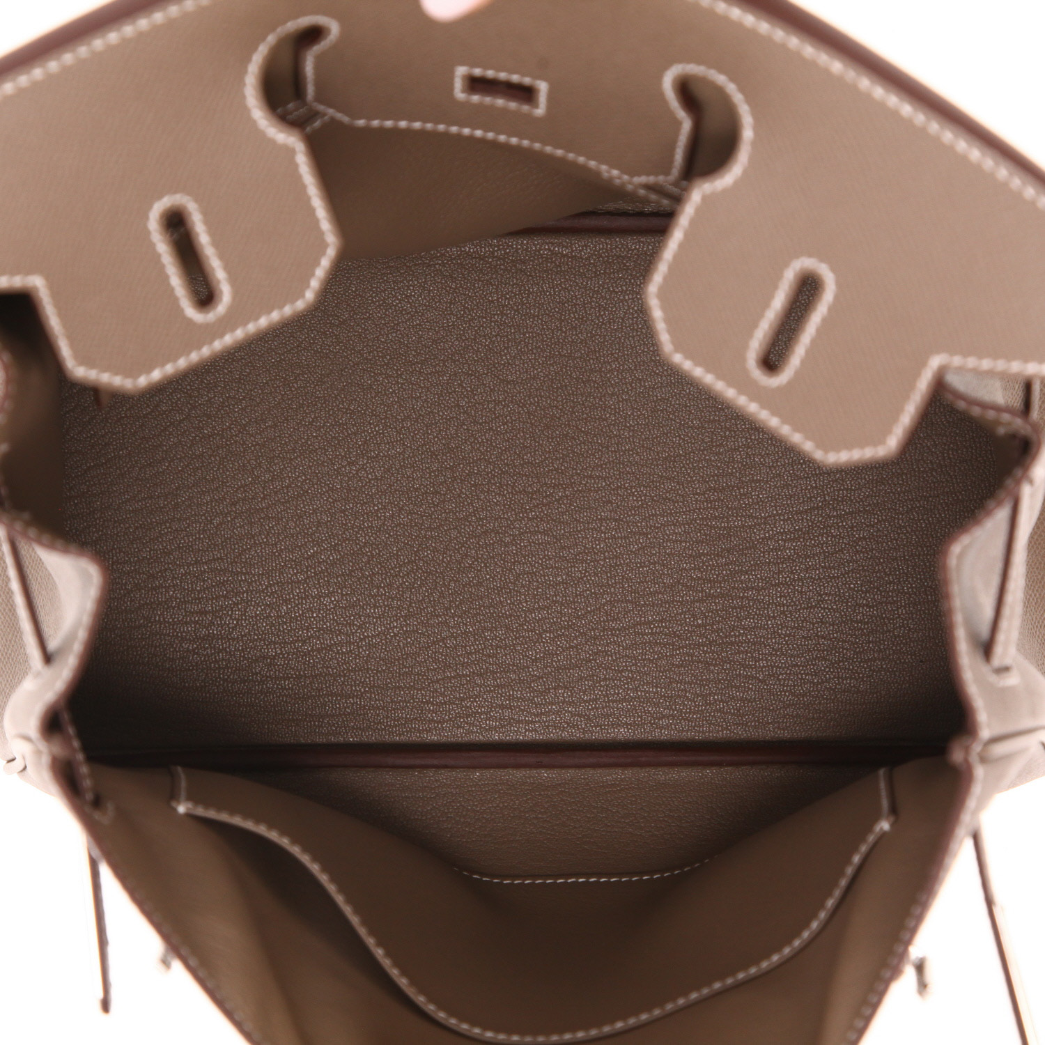 Bolso de mano Hermès  Birkin 30 cm en cuero epsom marrón etoupe - Detail D3