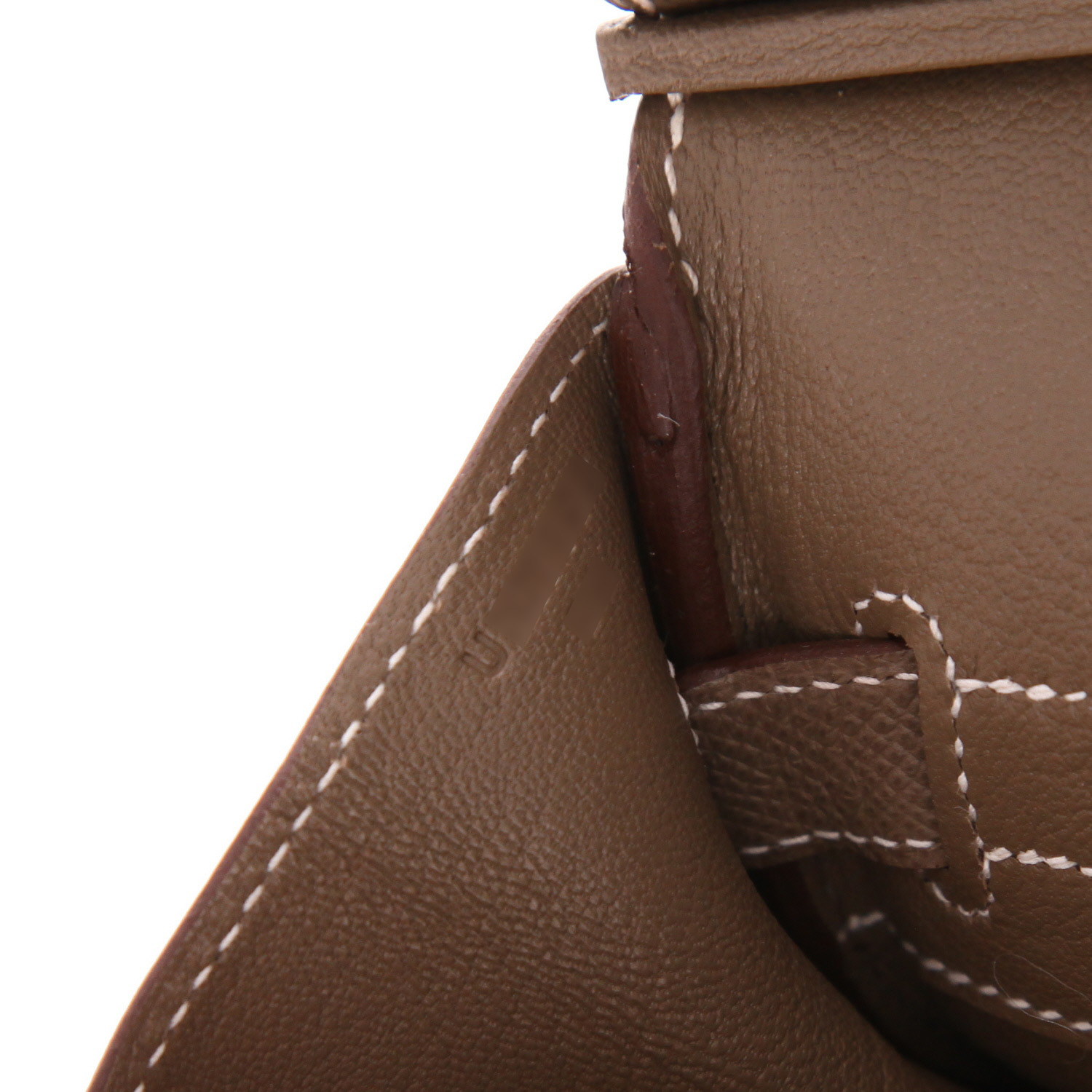 Bolso de mano Hermès  Birkin 30 cm en cuero epsom marrón etoupe - Detail D4