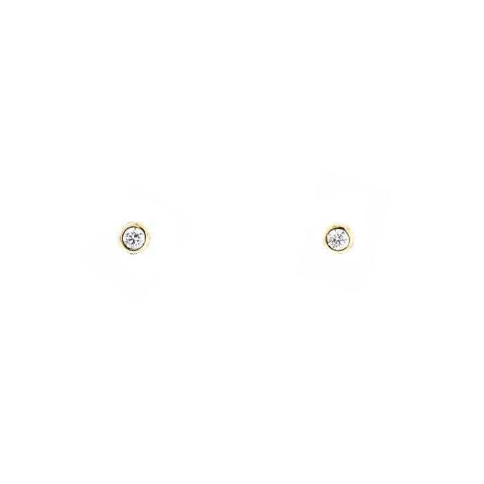 Paire de puces d'oreilles Tiffany 
Co Diamonds By The Yard en or jaune et diamants
