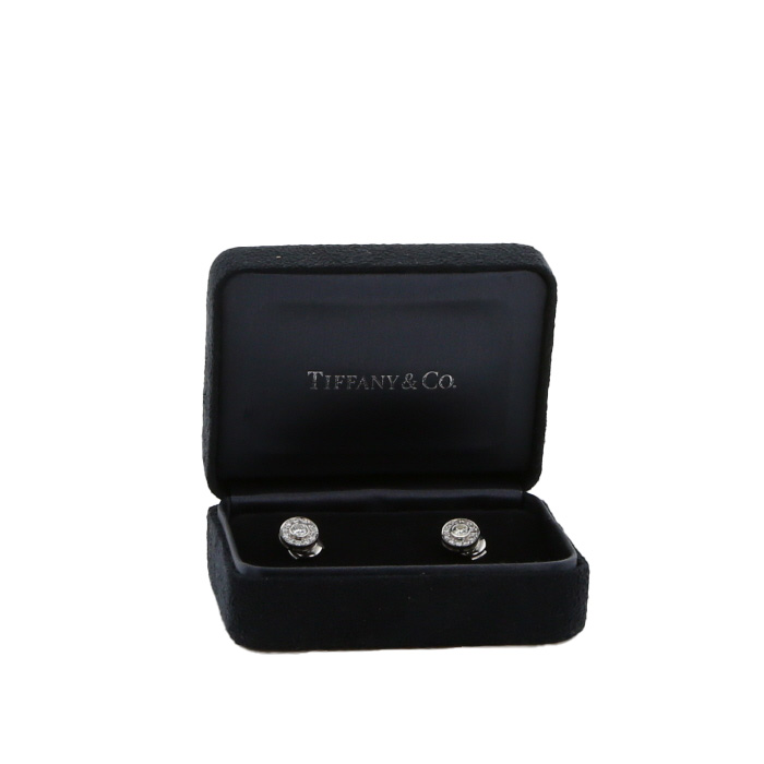 Pendientes Tiffany & Co Circlet de platino y diamantes - Detail D2