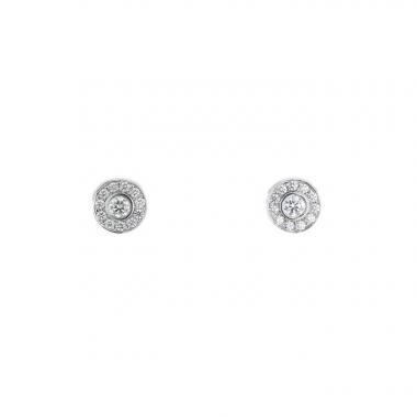 Paire de puces d'oreilles Tiffany & Co Circlet en platine et diamants