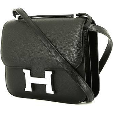Borsa a tracolla Hermès  Constance mini  in pelle Epsom nera