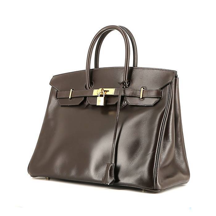 Hermès  Birkin 35 cm handbag  in brown box leather - 00pp