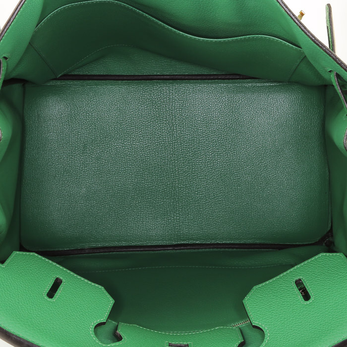 Sac à main Hermès  Birkin 35 cm en cuir togo vert Bamboo - Detail D2