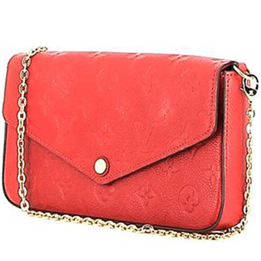 Bolso bandolera Louis Vuitton  Félicie en cuero monogram huella rojo