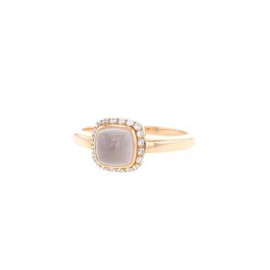 Fred Pain de Sucre small model ring in pink gold, diamonds and quartz Fred Pain de Sucre small model ring in pink gold, diamonds and quartz