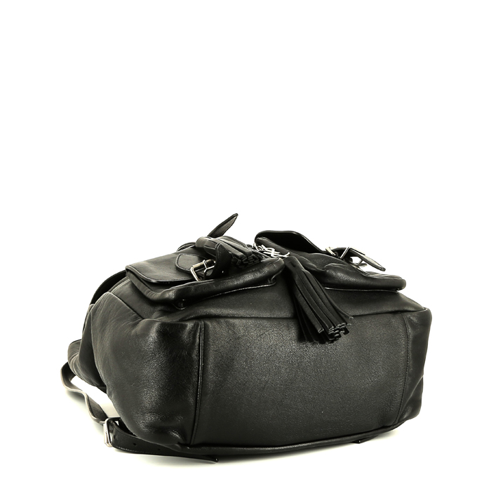 Mochila Saint Laurent  Festival en cuero negro - Detail D4