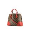 Bolso de mano Louis Vuitton  Flandrin en tela Monogram marrón y cuero rojo - 00pp thumbnail