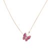 Collar Van Cleef & Arpels Deux Papillons de oro rosa, diamante y zafiros rosa - 00pp thumbnail