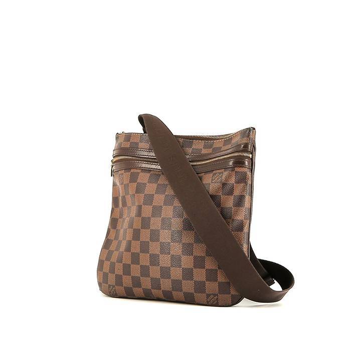 Louis Vuitton   shoulder bag  in brown ebene damier canvas  and leather - 00pp