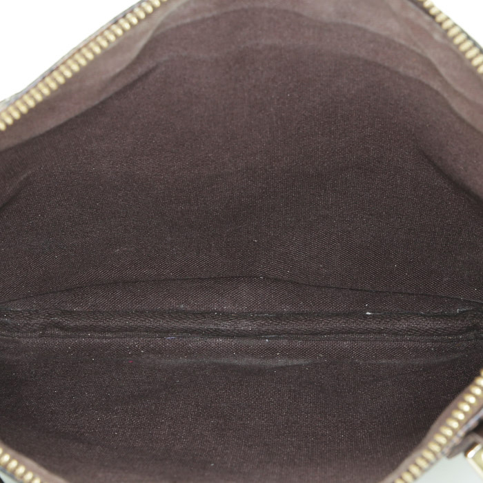 Borsa a tracolla Louis Vuitton  Bosphore Messenger in tela a scacchi marrone ebano e pelle - Detail D2