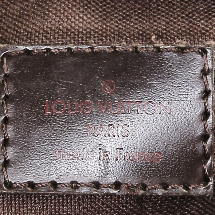 Sac bandoulière Louis Vuitton  Bosphore Messenger en toile damier marron ébène et cuir - Detail D3