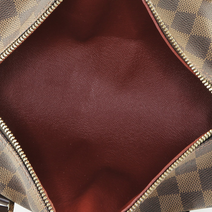 Louis Vuitton  Papillon handbag  in ebene damier canvas  and brown leather - Detail D2