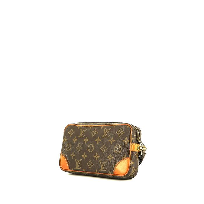 Pochette Louis Vuitton  Trocadéro en toile monogram marron et cuir naturel - 00pp