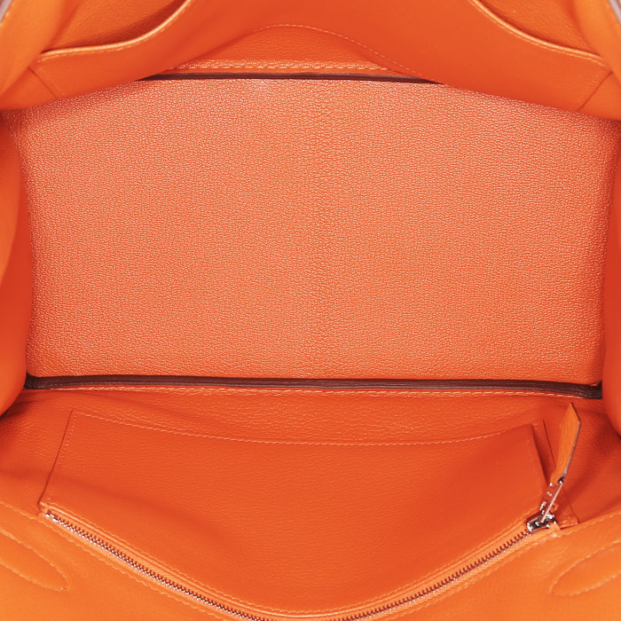 Borsa Hermès  Birkin 30 cm in pelle togo arancione - Detail D2