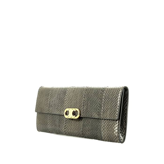 Maillon Triomphe Pouch In Grey Water Snake