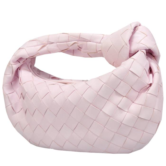 Bottega Veneta Jodie Mini Handbag in Varnished Pink Braided Leather