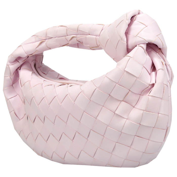 Sac à main Bottega Veneta  Jodie mini  en cuir tressé rose-pale - Detail D3