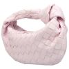 Bolso de mano Bottega Veneta  Jodie mini  en cuero trenzado rosa pálido - Detail D3 thumbnail