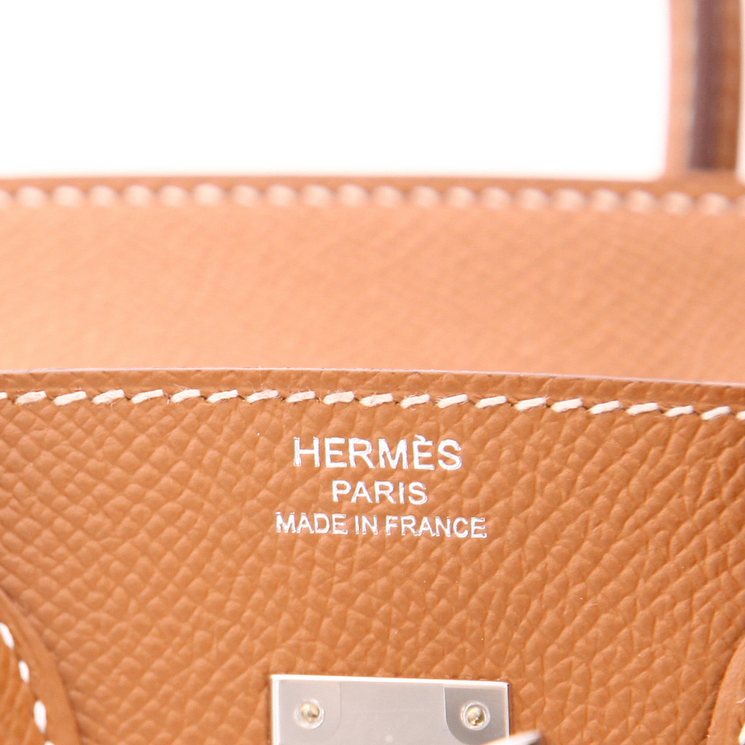 Hermès  Birkin 25 cm handbag  in gold epsom leather - Detail D2