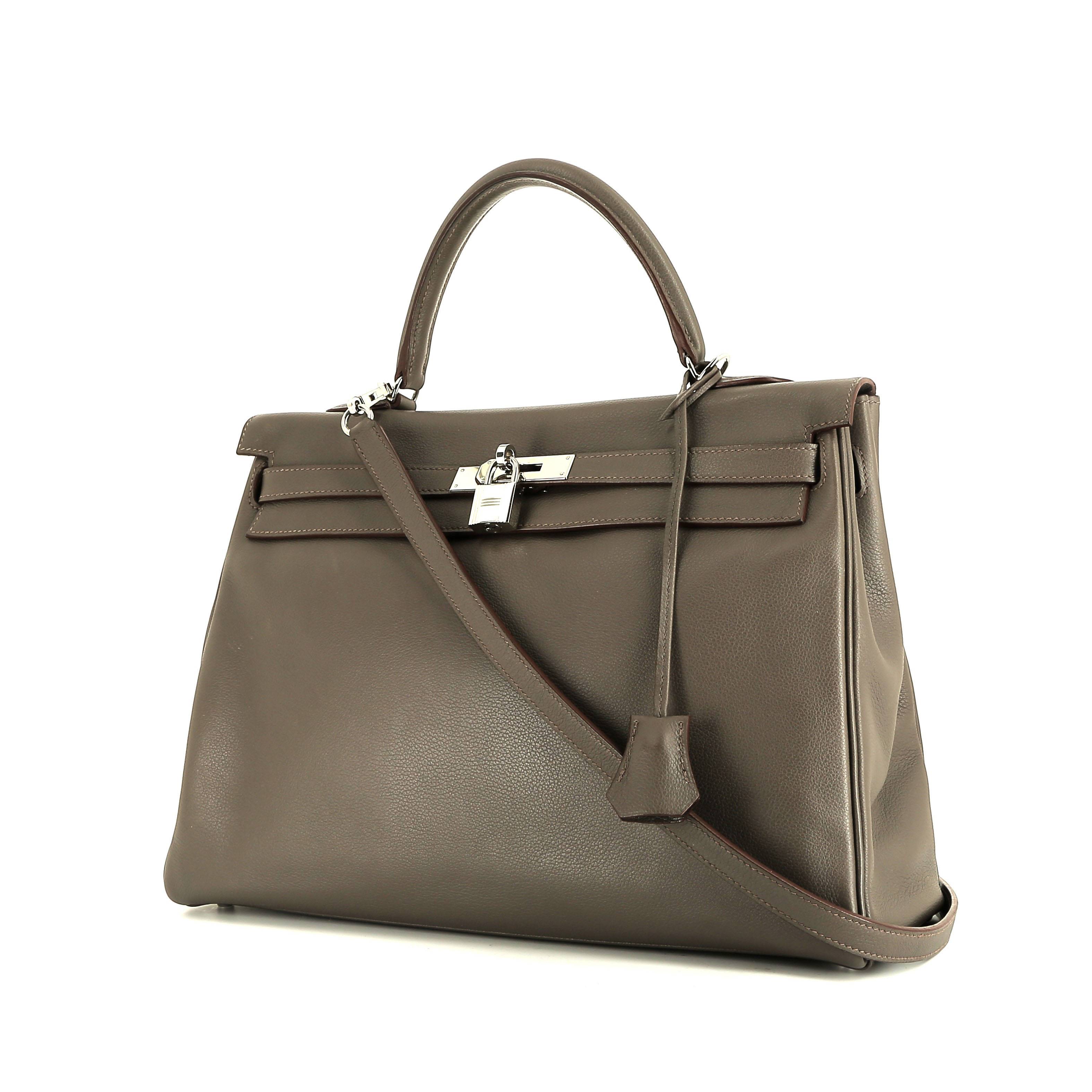 Hermès  Kelly 35 cm handbag  in grey Evercolor calfskin - 00pp