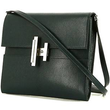 Bolso bandolera Hermès   en cuero Mysore verde
