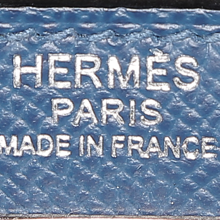 Bolso de mano Hermès  Kelly 32 cm en cuero epsom azul - Detail D4