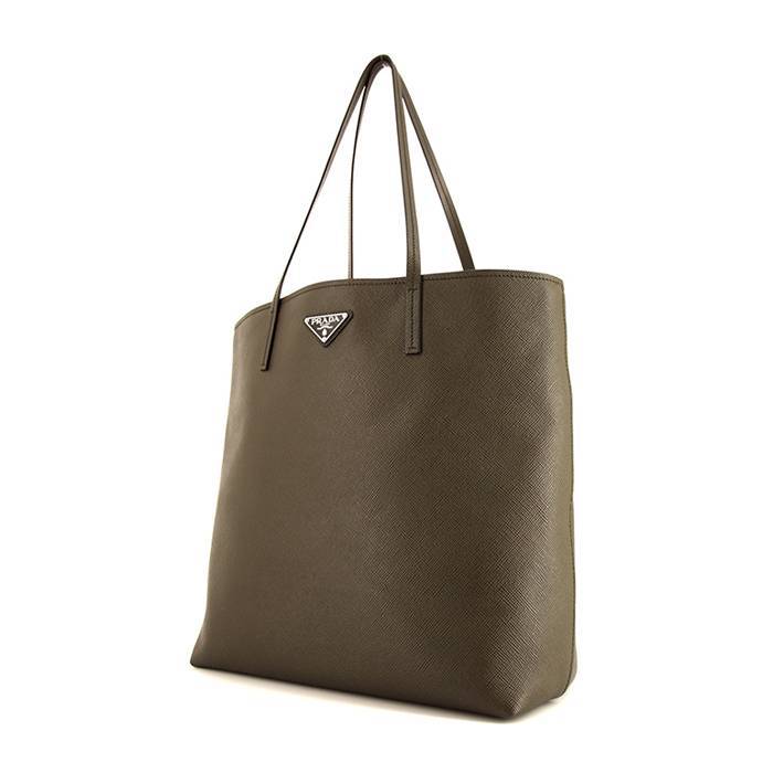 Prada Shopping shopping bag in khaki leather saffiano - 00pp
