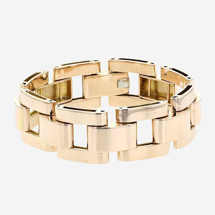 Vintage  Tank bracelet in pink gold