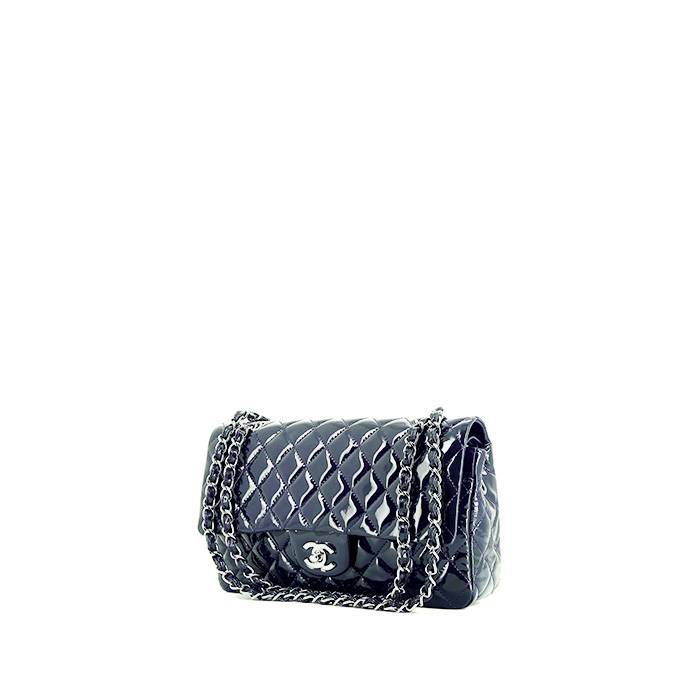 Chanel  Timeless Classic handbag  in blue patent quilted leather - 00pp