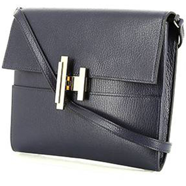 Bolso bandolera Hermès  Cinhetic To Go en cuero Mysore azul