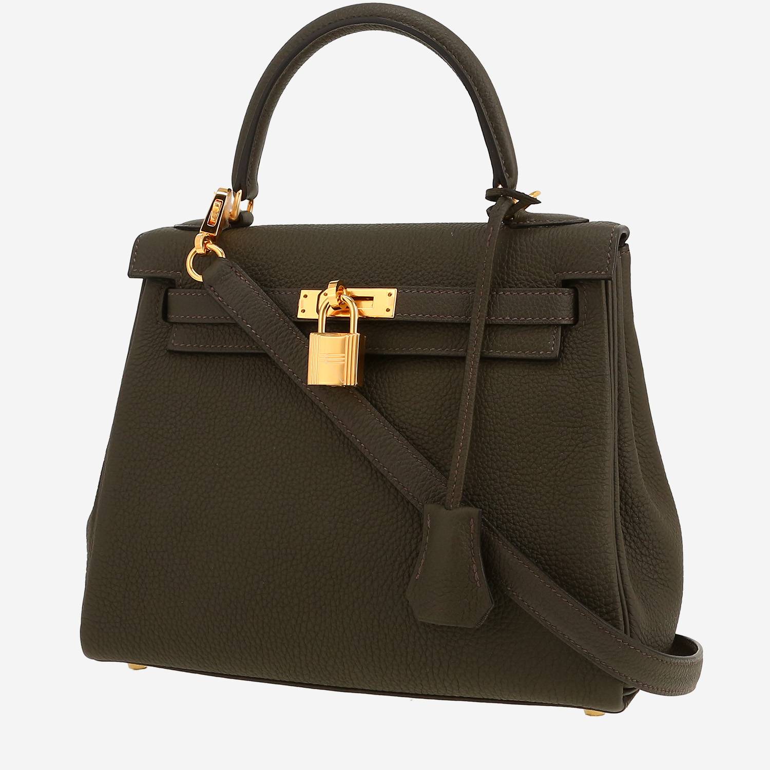 Hermès  Kelly 25 cm handbag  in Vert de Gris togo leather