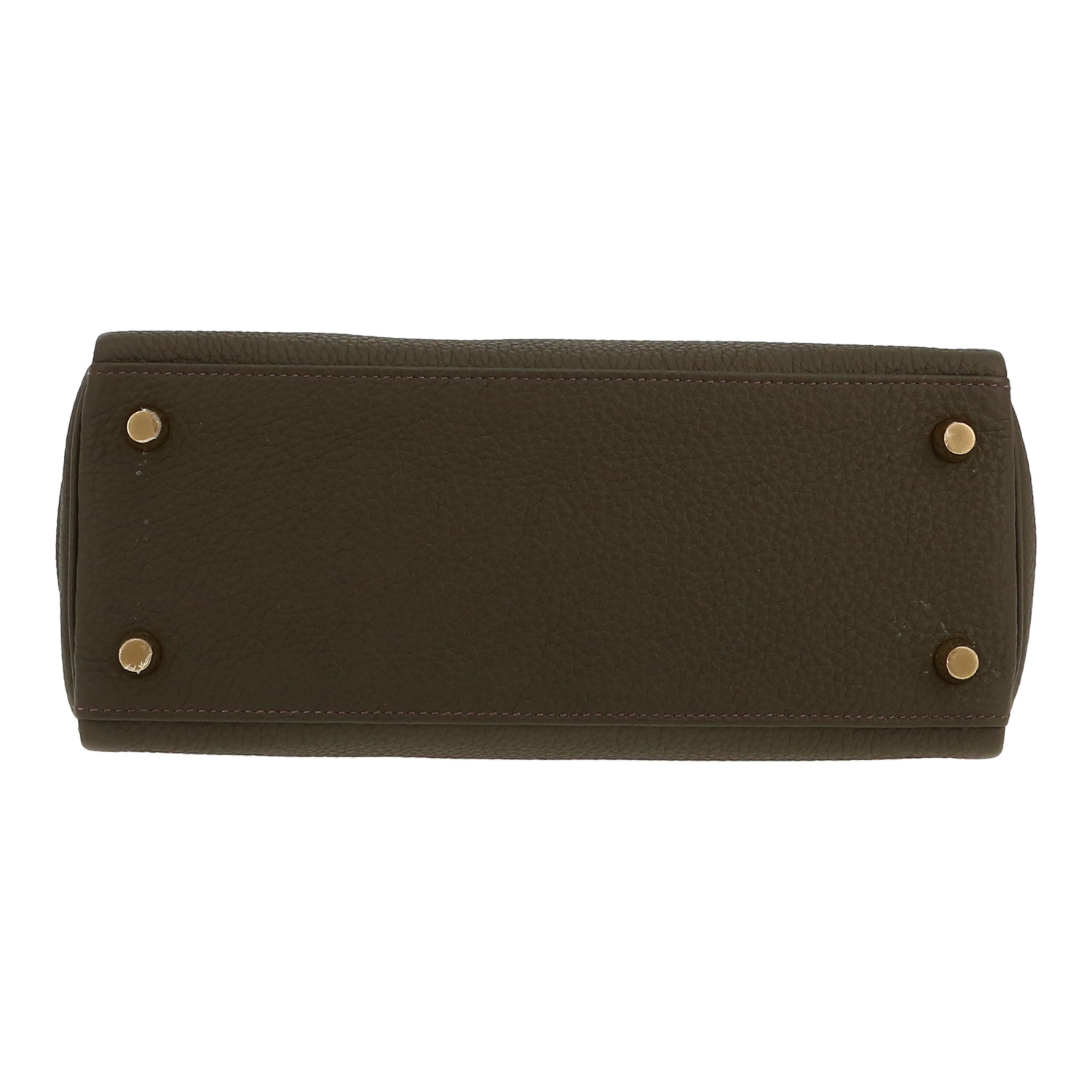 Sac à main Hermès  Kelly 25 cm en cuir togo Vert de Gris - Detail D1