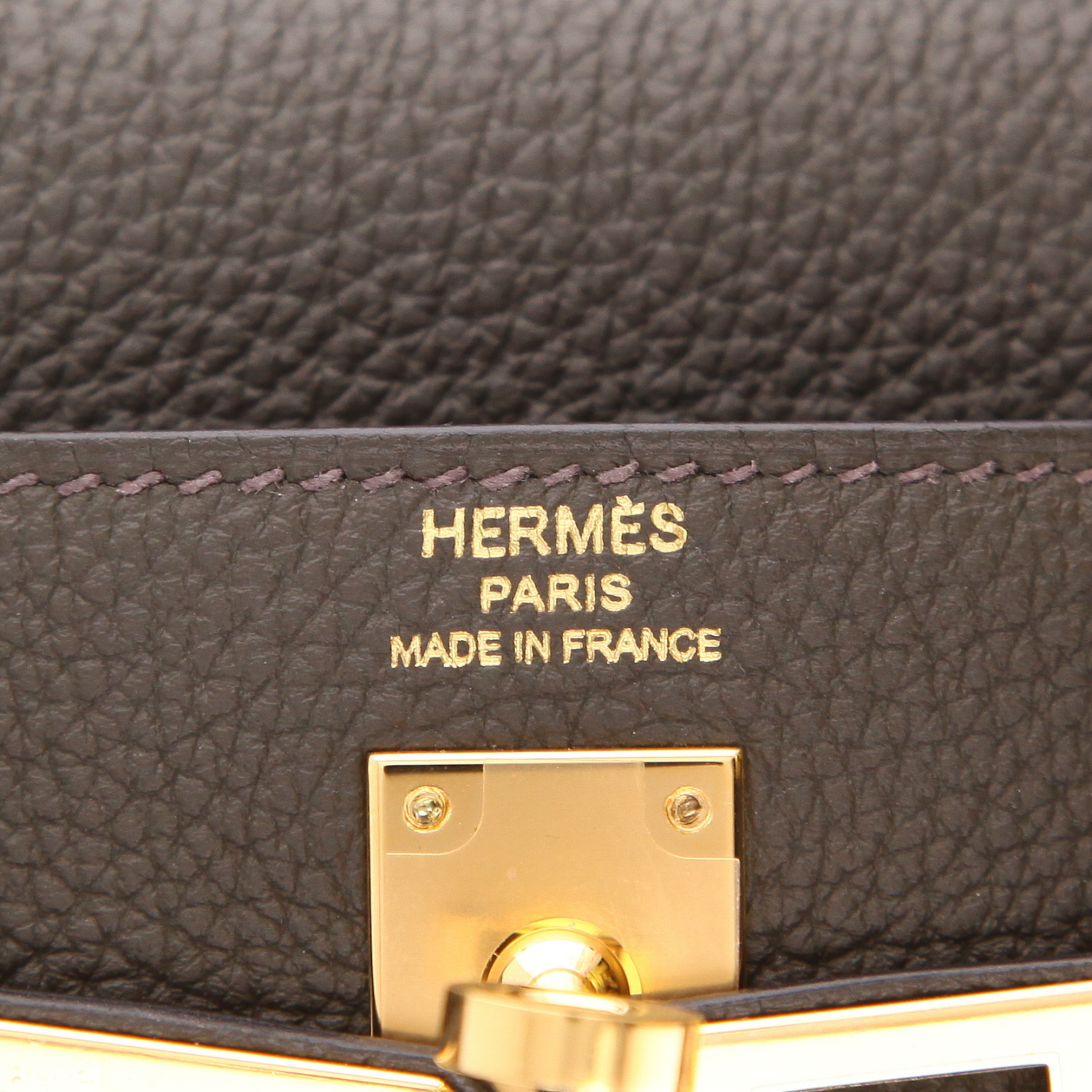 Sac à main Hermès  Kelly 25 cm en cuir togo Vert de Gris - Detail D2