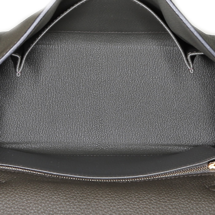 Hermès  Kelly 25 cm handbag  in Vert de Gris togo leather - Detail D3