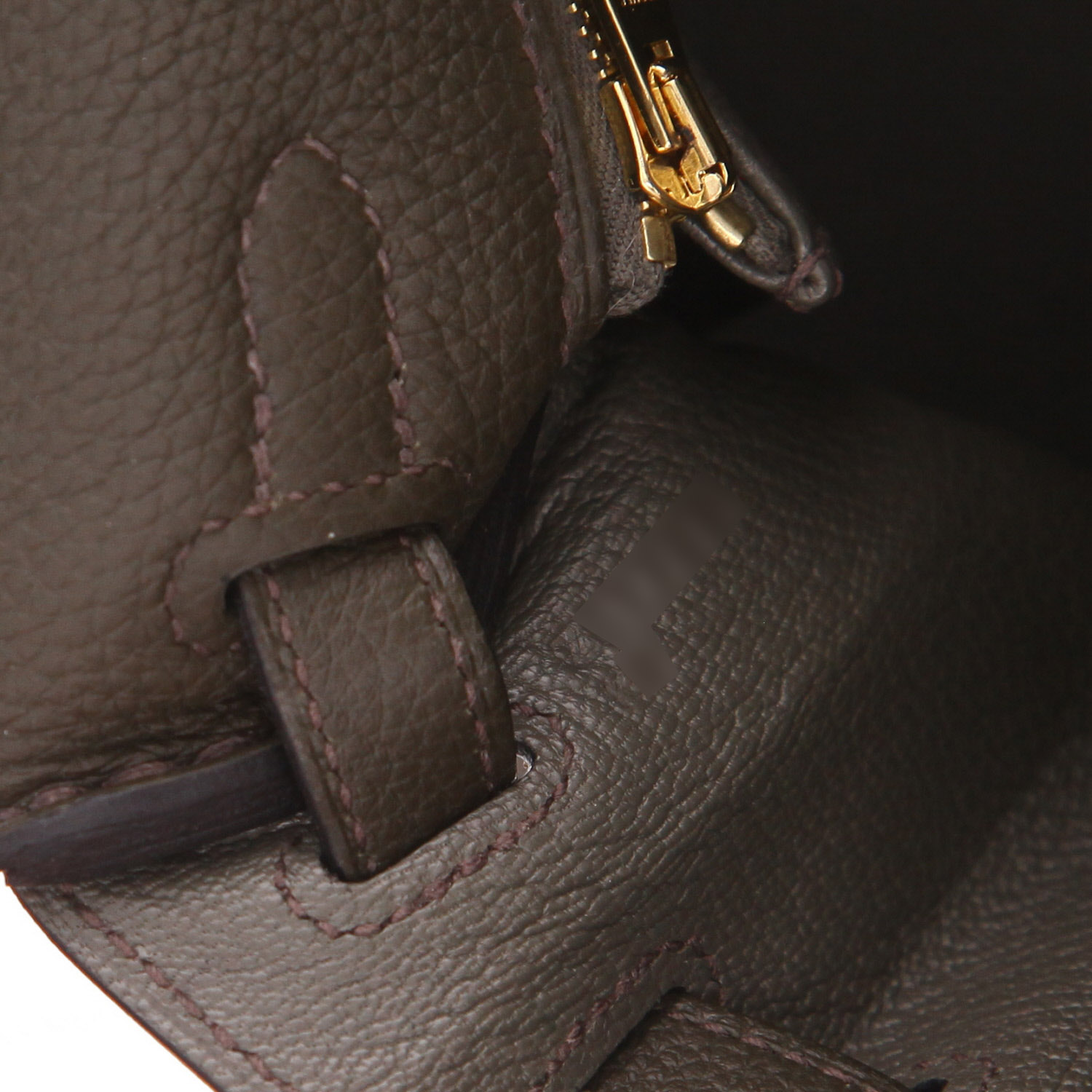 Sac à main Hermès  Kelly 25 cm en cuir togo Vert de Gris - Detail D4