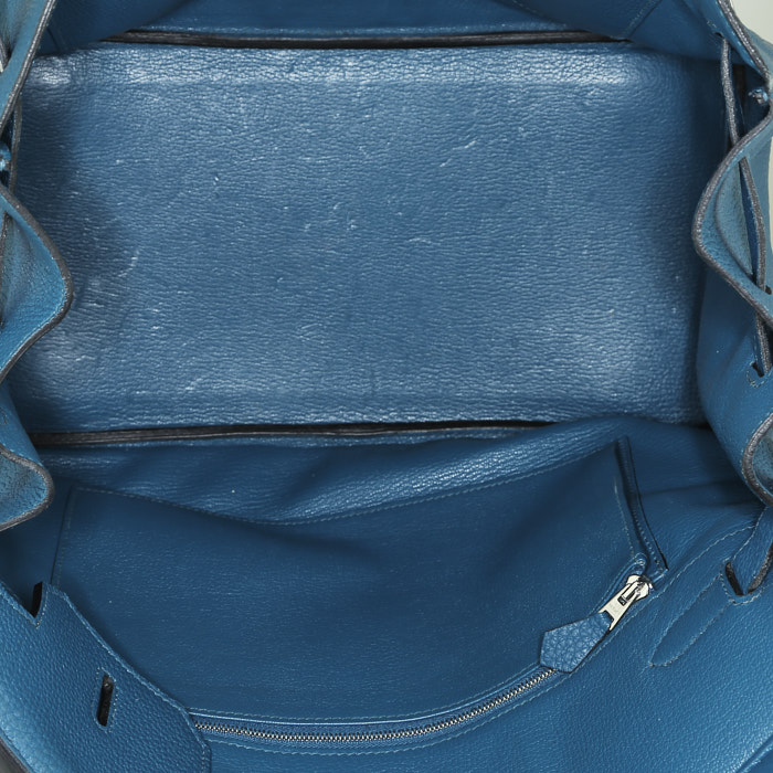 Hermès  Birkin 35 cm handbag  in Bleu de Galice togo leather - Detail D2