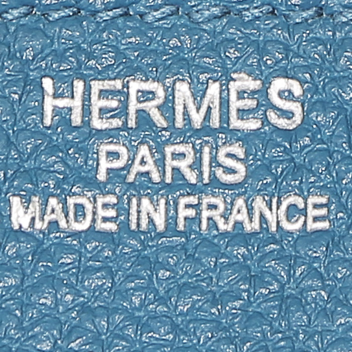 Bolso de mano Hermès  Birkin 35 cm en cuero togo Bleu de Galice - Detail D3