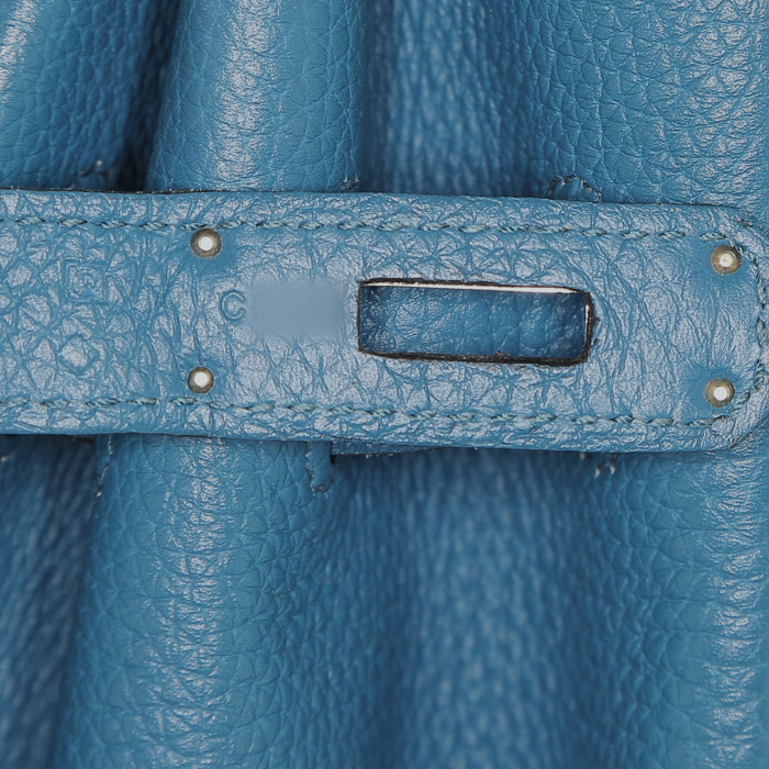 Borsa Hermès  Birkin 35 cm in pelle togo Bleu de Galice - Detail D4