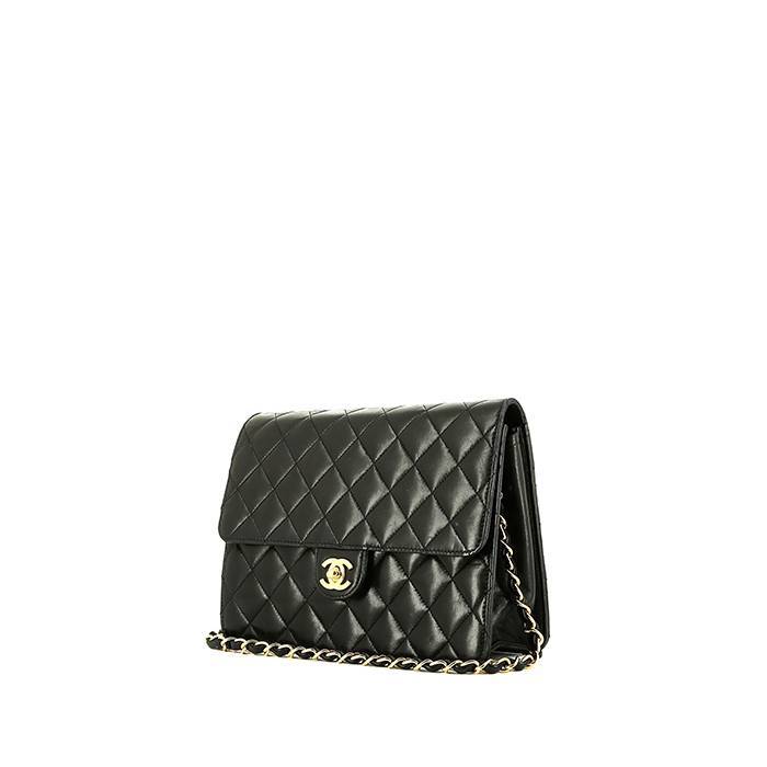 Chanel  Mademoiselle bag worn on the shoulder or carried in the hand  in black quilted leather - 00pp
